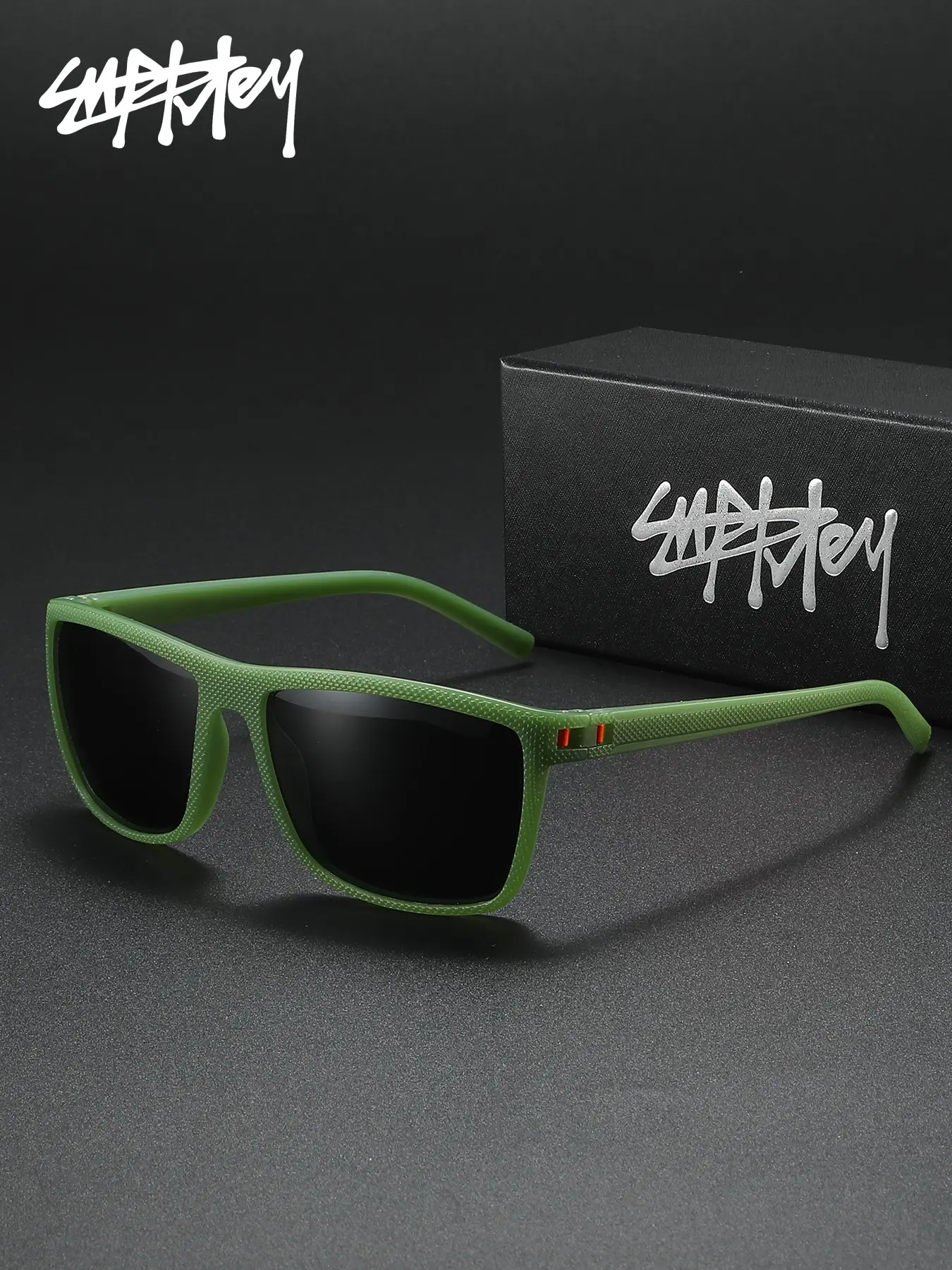 SUPKLEY Minimalist Casual Square Frame, Unisex Polarizing Film Sun Frame, Perfect For Daily Commuting, Windproof, Dustproof, Uv Resistant, And Glare Reducing, Trendy Casual Lightweight Durable Windproof Polarized High Quality Square Framed Sunglasses