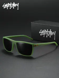 SUPKLEY Minimalist Casual Square Frame, Unisex Polarizing Film Sun Frame, Perfect For Daily Commuting, Windproof, Dustproof, Uv Resistant, And Glare Reducing, Trendy Casual Lightweight Durable Sunglasses