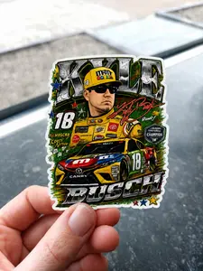 Kyle Busch Sticker, 18 Racing Rowdy Busch Sticker, Stock Car fan Sticker