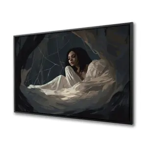 212 MAIN Spider Princess Gray Framed Wall Print, 36x48 in. - Artistic Wall Home Decor, Home Supplies