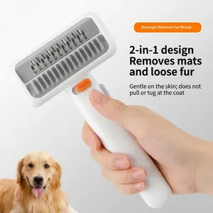 Pain-Free Dematting Undercoat Rake for Long-Haired Dogs & Cats, Dual Shedding Brushes , Deshedding Grooming Tool for Tangles & Fur Removal, Reduces Loose Hair & Mats Easily