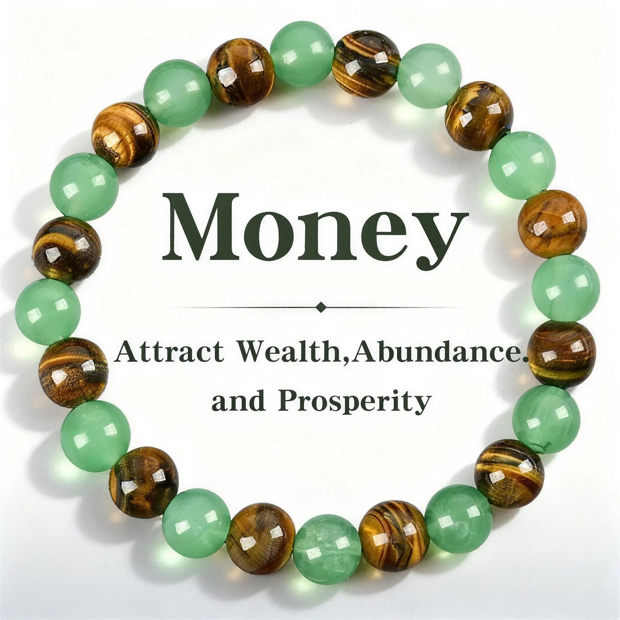 Money Attraction Bracelet Sandstone Tiger Eye Stone Blue Friendship Beaded Jewelry Gift Fashion Hand Chain All Seasons bracelet