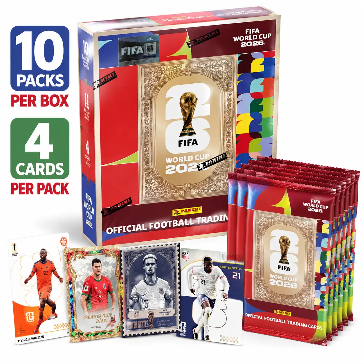 2026 Official Sports Trading Card Box - 10 Packs Per Box, 4 Cards Per Pack, Authentic Collectible Memorabilia
