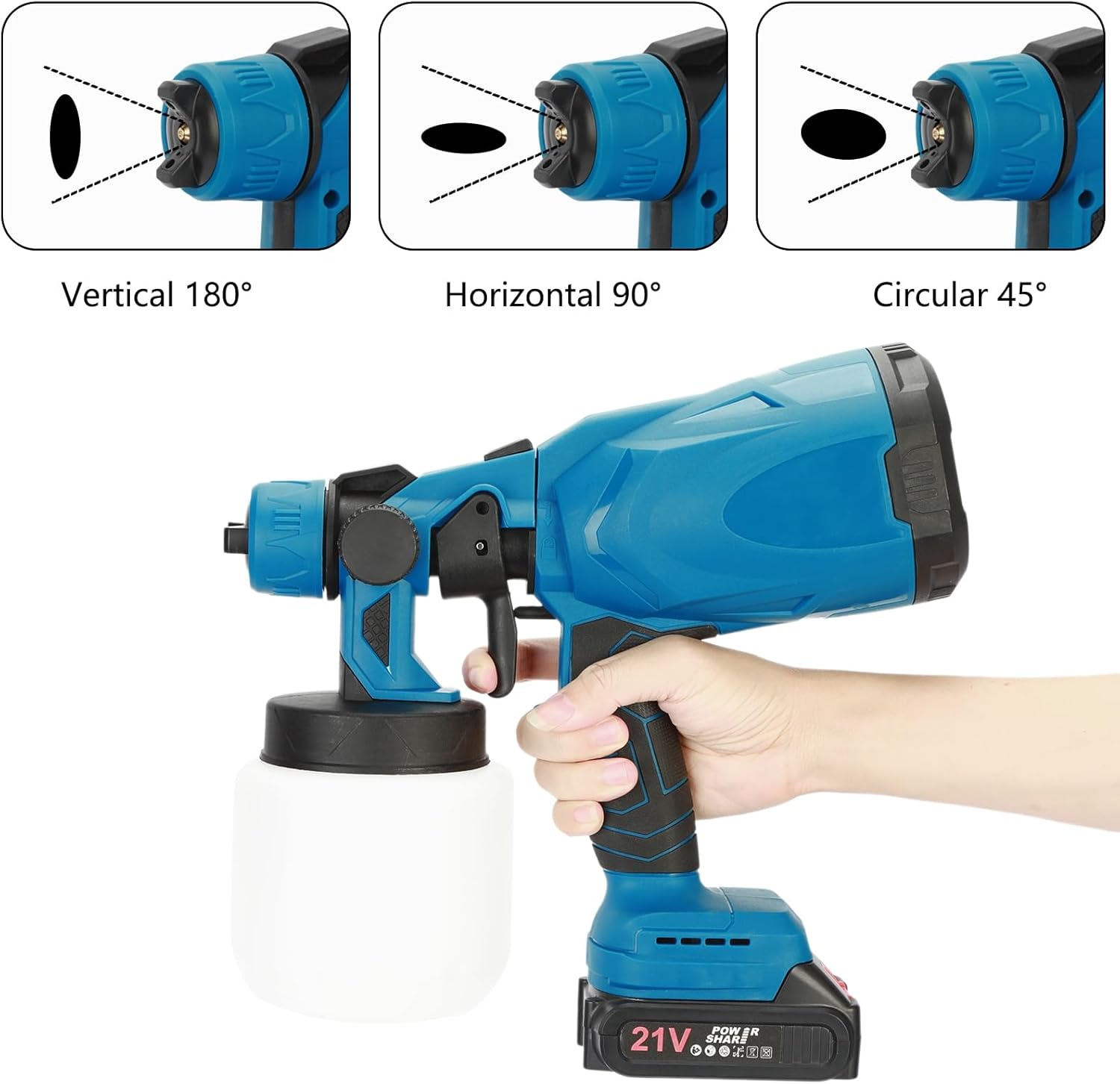 Cordless spray gun, rechargeable electric spray gun, long-distance spraying, 3 spraying modes, spray gun kit, suitable for furniture, walls, ceilings, doors, home DIY painting, etc.