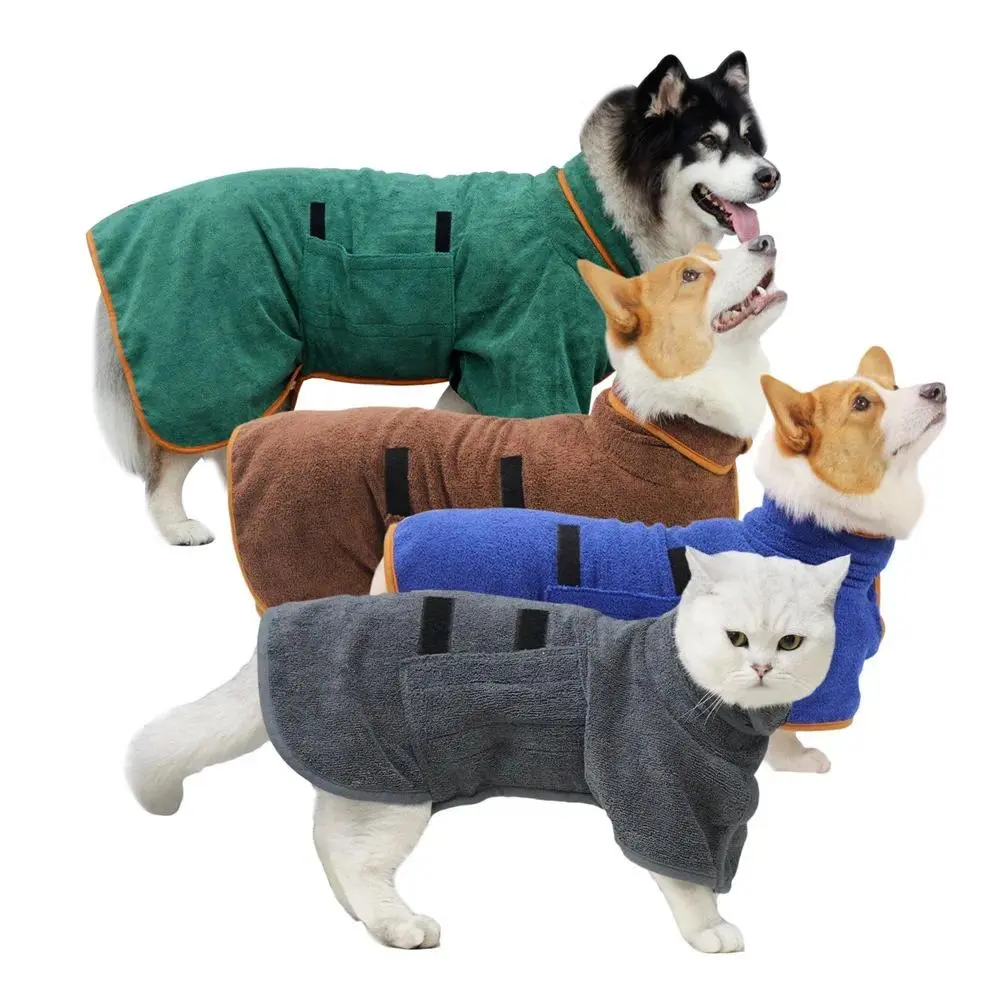 New Dog Bathrobe Absorbent Pet Quick Drying Bath Towel Dog Bath Towel Large Small Dogs Clean Absorbent Bathrobe Cat Pet Products