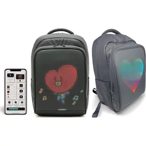 LED Backpack, Motorcycle Backpack with Programmable Screen, LED Bookbag, Large laptop Bag for women and men, Digital Screen Carry-On Bag for Traveling