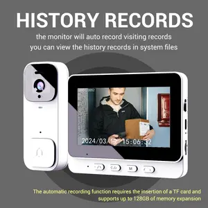 X7 Wireless Doorbell Camera, Rechargeable Visual Doorbell, Modern Home Security Doorbell with Night Vision & Voice Changing,Safety Intercom for Privacy, Alarm, Sensor