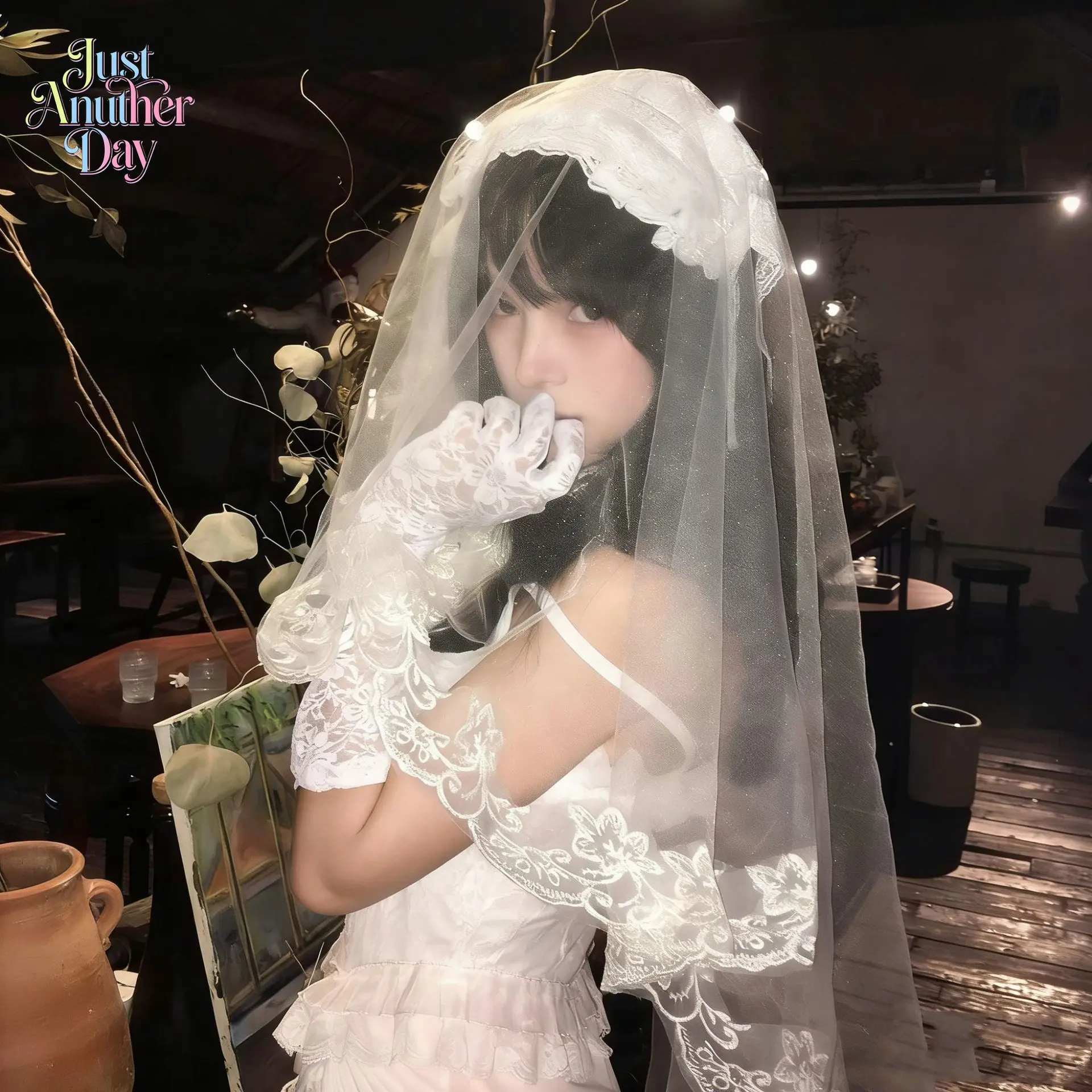 3-Piece White Lace Bridal Set: Veil, Headband & Gloves, Elegant Lolita & French Style Headpiece, Perfect for Weddings, Halloween Cosplay & Photoshoots