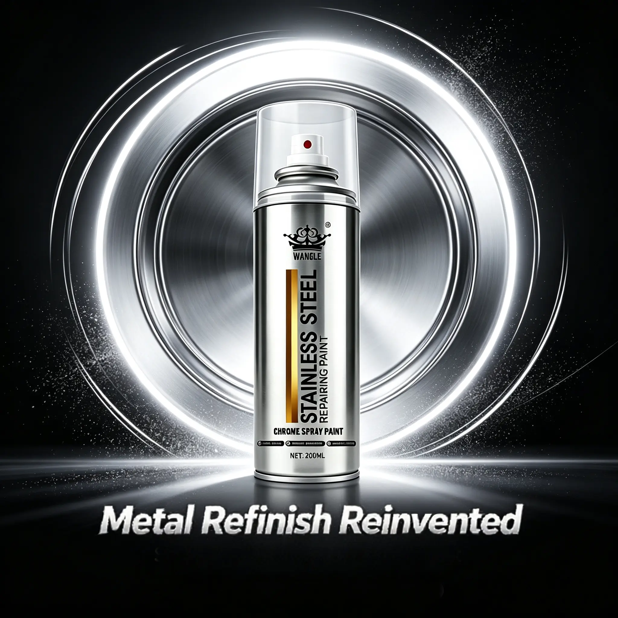 Stainless-Steel Chrome Spray Paint, Multi-Purpose Metal Refurbishment Solution for Home Supplies