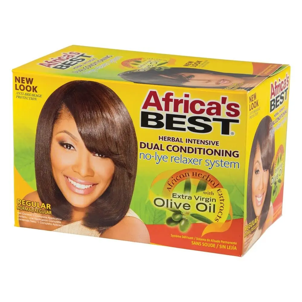 Africa's Best No-Lye Hair Relaxer Kit - Dual Conditioning, Herbal Intensive, Superior Straightening Haircare with Moisturizer, Vitamins, Hydrating Formula to Hydrate, Boost Moisture & Restore Hair Health, Hair Products, Advanced Moisture Conditioner
