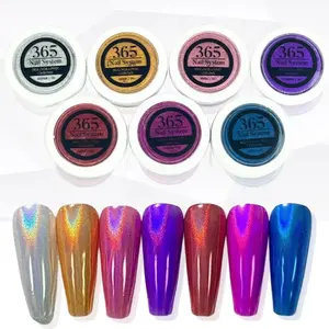 365 Nail System: 1g Holographic Chrome Nail Powder - Holographic Effect Iridescent Pearlescent - Rainbow Chrome Powder - Holographic Chrome Pigment