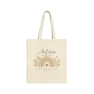 Autism Awareness Rainbow Tote Bag | Accept Understand Love