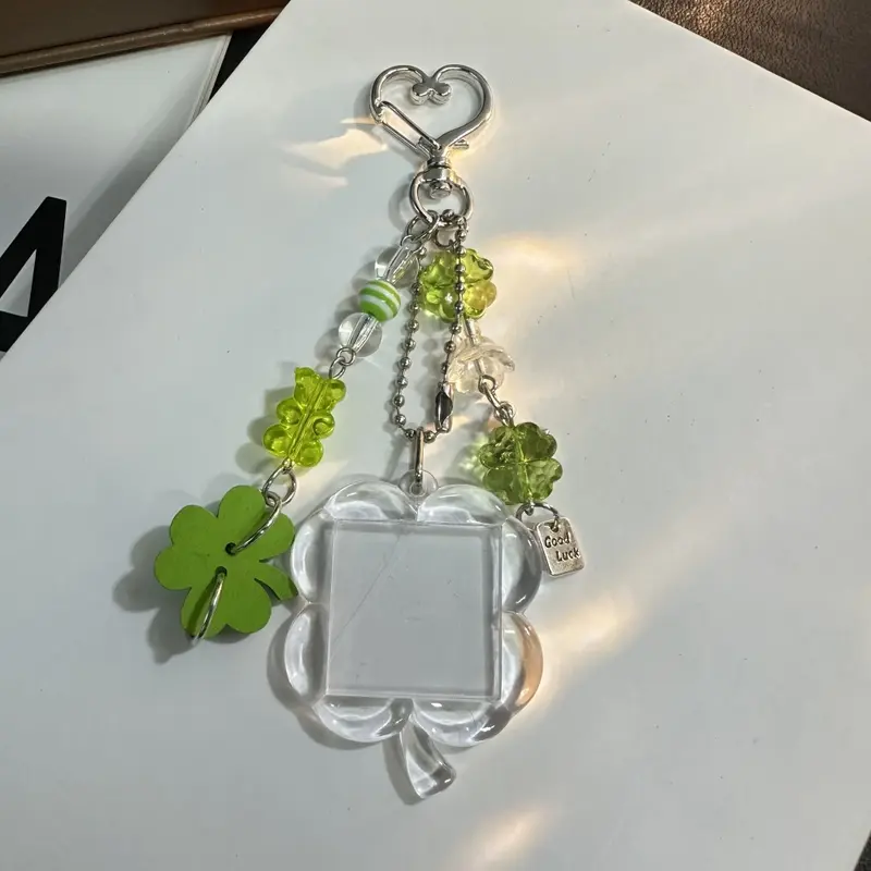A Lucky Four-Leaf Clover Crystal Glass Ball Keychain ... - Shein