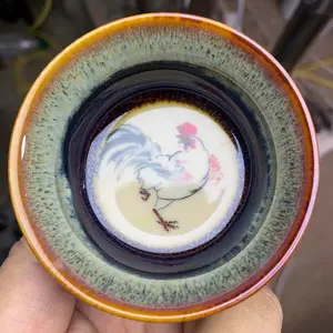 Handmade Chinese zodiac rooster water cup