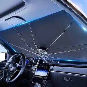 Summer Car Sunshade Umbrella/Curtain/Windshield Sun Protection Cover, Fits Most Cars, Easy Storage, Insulation Effect, Durable Material