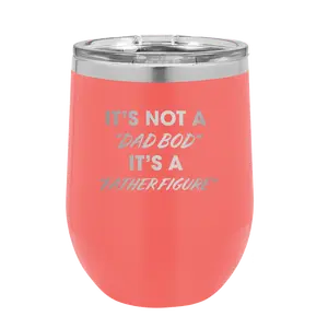 Personalized Dad Bod Wine Cup - Coral