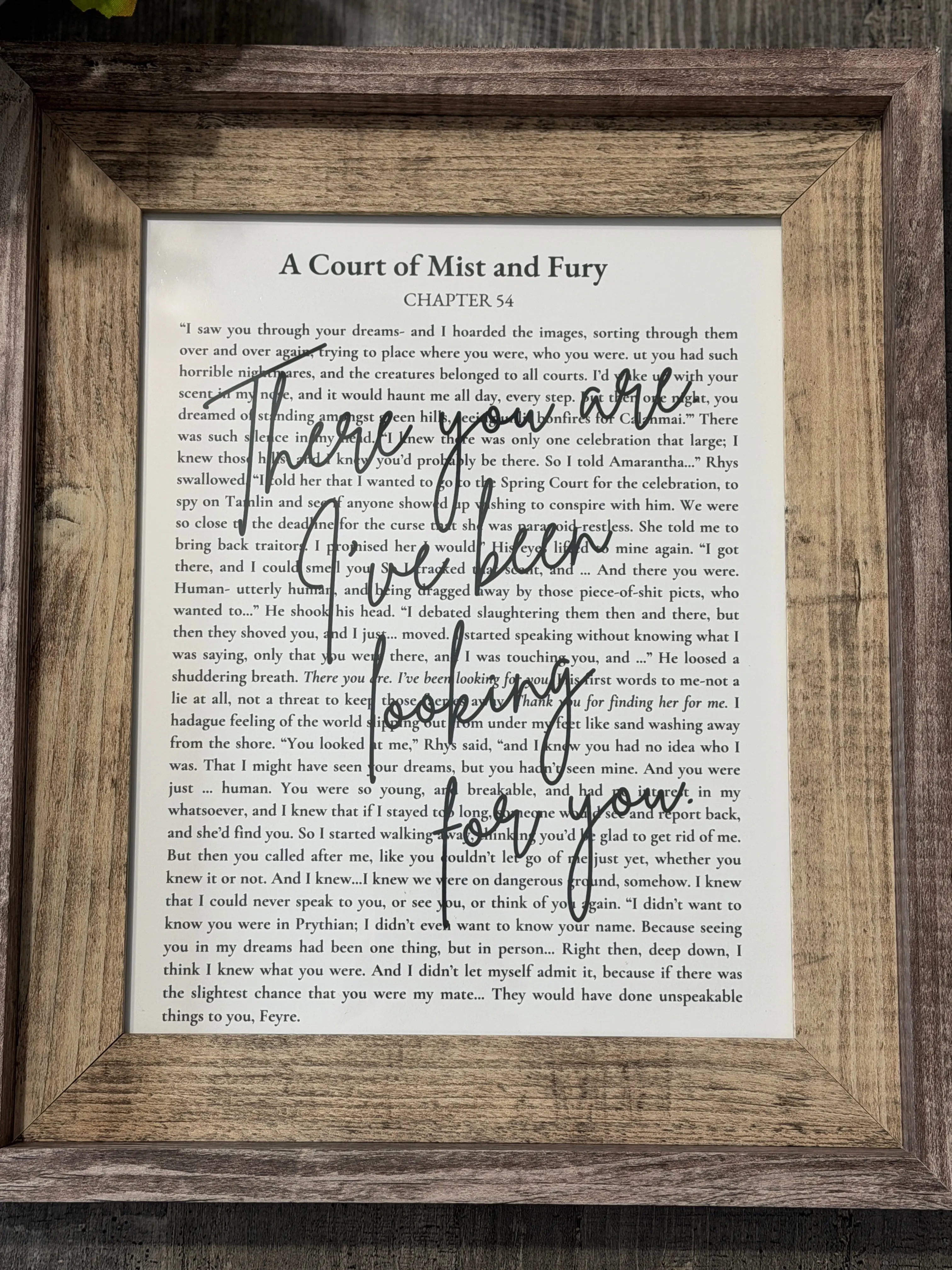 Bookish Frame | ACOTAR Quote Frame | There You Are I've Been Looking for You | A Court of Mist and Fury Bookish Wall Decor