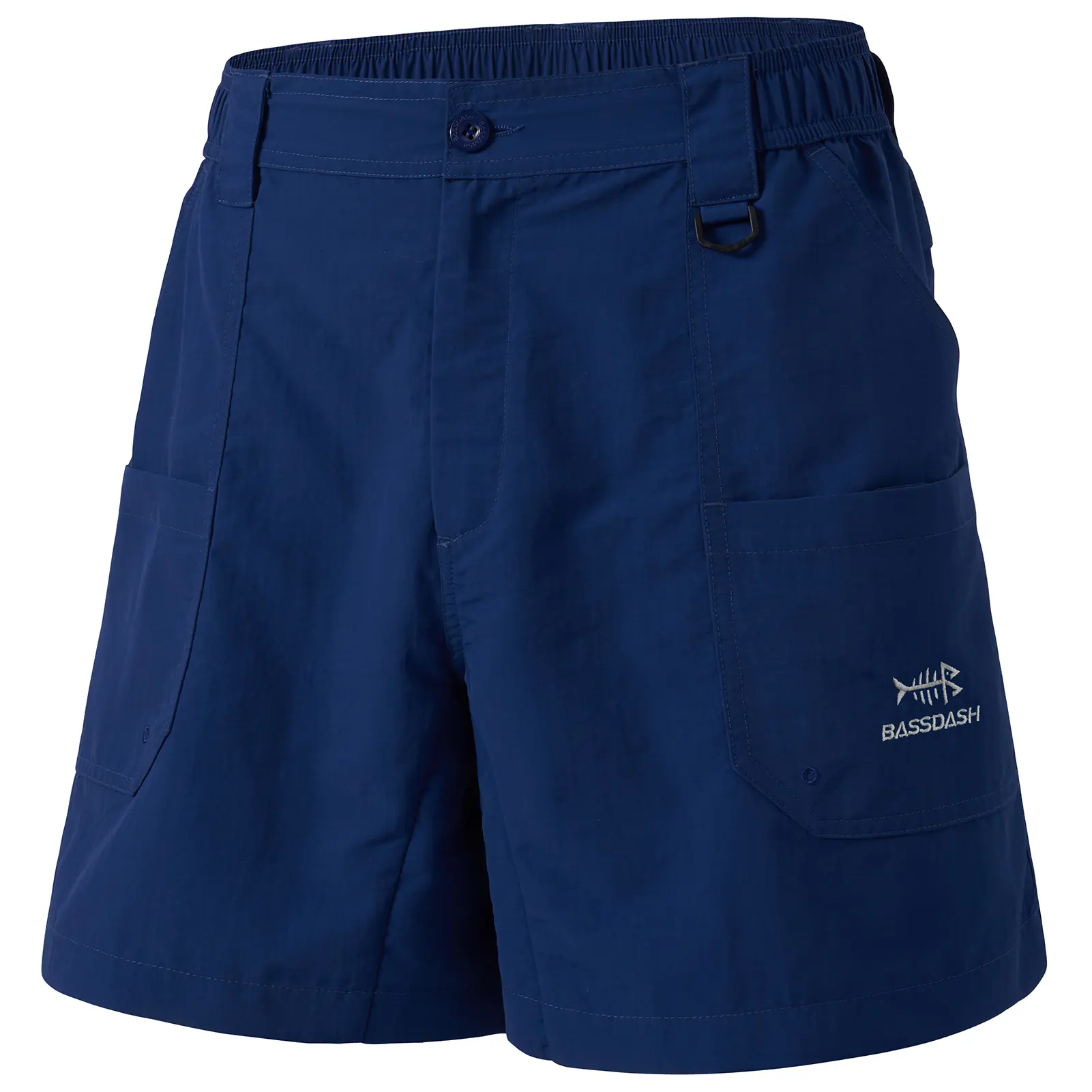 BASSDASH Men's 6" Fishing Shorts, UPF 50+, Water Resistant, Quick Dry, Breathable Hiking Cargo Shorts with Partial Elastic Waist & 7 Pockets (FS25M) for Anglers