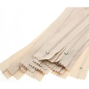 #3 20 Inch Close End Nylon Coil Zipper Beige Zippers Bulk for DIY Tailor Sewing Craft Bags Purses (20 PCS/Pack)
