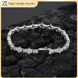 Classic AAAAA+ Cubic Zirconia Tennis chain Bracelet for Men Women 6.5mm Rapper Hip Hop Bracelet with Giftbox HighQuality Jewelry Size 7-9 Inch -Simulated Diamond Tennis Bracelets