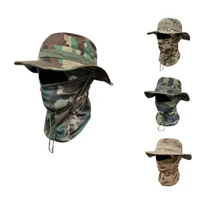 2 in 1 Outdoor Sports Boonie Hat, 1 Count Split Design Thickened Brim Men's Hats with Face Cover, Perfect for Outdoor Sports Cycling Fishing Hiking, Hats for Women, Camping Gadgets 2024 Adjustable Sun Cap Adjustable Protective Cap
