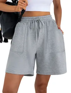 Womens Cotton Sweat Shorts Casual Summer Loose Athletic Short Drawstring Waist Lounge Running Shorts with Pockets#Summervibes