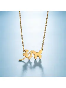 New Ins-style Fashion Stainless Steel Butterfly Necklace with Love Heart, Letters and Multi-element Pendants, Women's Clavicle Chain Jewelry