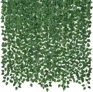 14 Pack 98Ft Artificial Ivy Garland, Fake Vines UV Resistant Greenery Leaves