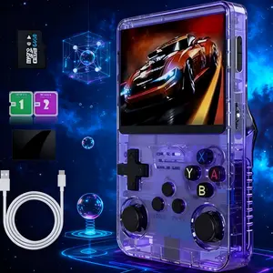 R36S Purple Handheld Gaming Console Features a 3200mAh battery with 3-5 hours of playtime Compact and portable design weighing just 0.4 lbs (approx. 180g) – easily fits in your pocket Includes a 5V-2A charger