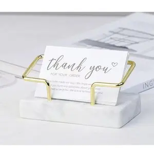 Lightweight 11×5.5×5cm Marble Base Business Card Holder, Elegant Office Name Card Clip, Luxury Desk Accessory, Conference Gift Card Stand, Premium Desktop Business Card Display