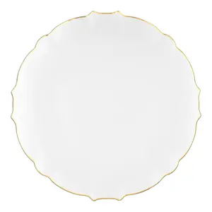 Clear with Gold Rim Round Lotus Plastic Appetizer/Salad Plates (7.5")