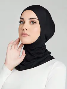 1pc Women's Inner Cap Underscarf Hijab Cap Turban Hat, Fashionable Solid Color Chin Elastic Head Cap & Neck Scarf for Comfort