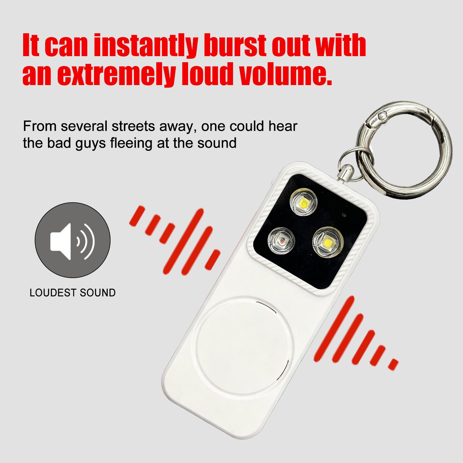 Personal Safety Alarm Keychain | Deafeningly Loud & Rechargeable | Emergency Strobe Light + Anti-Tracking | Perfect for Women, Night Running, and Elderly