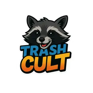 Trash Cult Raccoon Kiss-Cut Stickers Fun Stickers for Laptops Eco-Friendly Decor Quirky Gift Animal Lover Decor