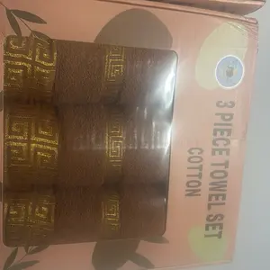 3 Piece Towel Set Cotton - Soft and Absorbent     Large” (enpòtan) * “Bath Towels” (pi klè) * “3PCS” (klike kli