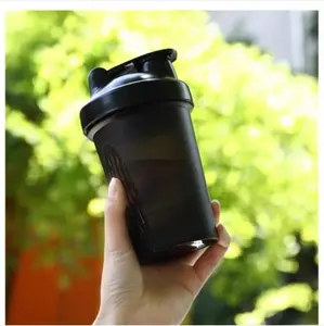Protein Shaker Bottle Blender for Shake and Pre Work Out,  Shaker Cup () w. Classic Loop Top & Whisk Ball, Kitchen Water Bottle (16OZ-400ML, Black Top/Black )