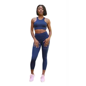 Navy Blue Seamless Set w/double stripe