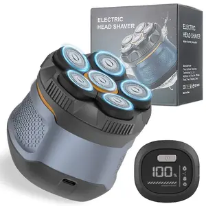 Men's Digital Display Full Body Washable Electric Shaver, 6D Magnetic Head Razor, Bald Head Hair Trimmer, Beard Trimmer