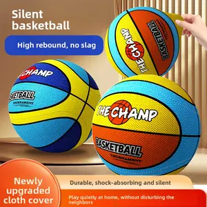 TheChamp Silent Indoor Basketball with Colorful Fabric Cover No Inflation Noise-Free Safe for Kids & Adults High Bounce Perfect for Home Training & Gift
