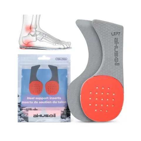 Akusoli Heel Cushion Pads for Plantar Fasciitis. Heel Lifts Shoe Inserts, Height Lift 1cm. Shock Absorption & Extra Cushioning Comfort Inserts for Work Boot, for Achilles Tendinitis