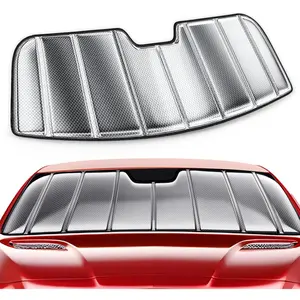 Windshield Sun Shade for Chevrolet Silverado/GMC Sierra 1500/2500HD/3500HD for 2019-2026, Foldable 3-Layer High Reflective Silver Sunshade, Blocks UV Rays & Reduces Cabin Heat