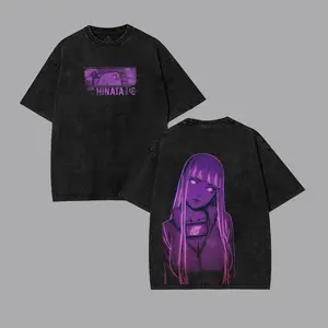Hinata Hyuga Naruto Anime Double Printed Vintage Washed Tee Tanktop Unisex 100% Cotton Graphic 90s Top Gift For Anime Fan