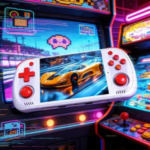 Genuine R36H ProMax WiFi version retro handheld game console with joystick/button controls, supports 10+ emulators, 20,000+ games, 4.2-inch HD screen, quad-core processor, video player, rechargeable, perfect as a holiday gift.