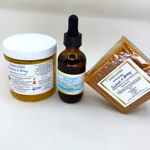 Turmeric & Honey Elite Glow Bundle - Skincare Cleanser and Soap Cleansing Argan Brightening Gentle Exfoliate