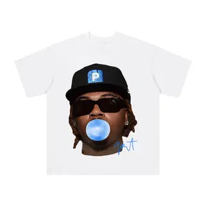 Gunna Blue Bubble Gum Cute Graphic Big Face T-Shirt
