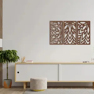 3-piece wooden geometric pattern art wall decoration (thickness 0.5cm), Modern home decor, suitable for living rooms, bedrooms, offices, and study rooms, unique home decoration