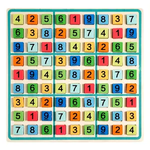 A wooden Jiugongge Sudoku set, multi-difficulty digital filling game, logical thinking training intellectual development toy, cultivating concentration and independent thinking ability, creative gifts suitable for birthdays/Halloween/Christmas