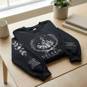 Velaris City of Starlight Embroidered Sweatshirt, Night Court Hoodie, ACOTAR Inspired Shirt, SJM Fantasy Book Lover Gift