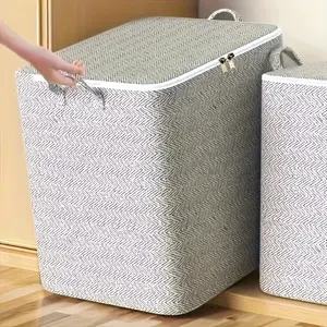 Large Capacity Storage Bag, Durable with Handle, Clothing & Blanket Container, Easy Organization, Space Saving, Fabric Storage Organizer for Home & Office