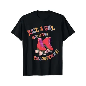 Roller Skates Just A Who Loves Roller Skating Skate T Shirt 180gSame Style 2026 Summer Shirt Sleeved Printed T Shirt 180G